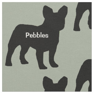 Tecido Silhueta de Cachorro Francês Personalizada