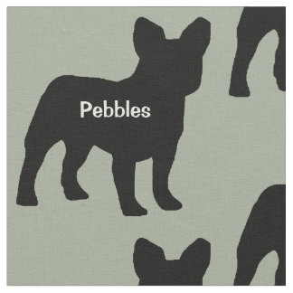 Tecido Silhueta de Cachorro Francês Personalizada