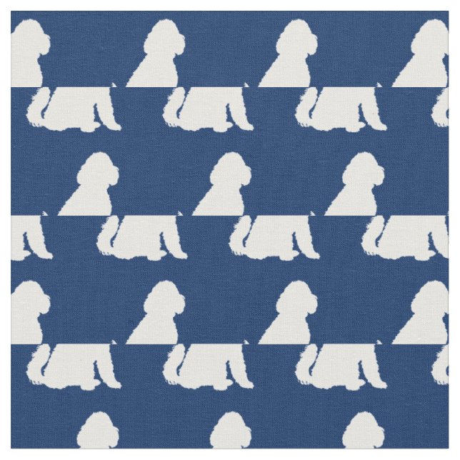 Tecido Silhueta de Cachorro Golden Doodle Azul Marinho Au (Detalhe)