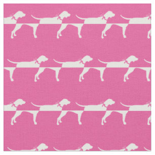 Tecido Silhueta de Cachorro Pointer Pet Rosa