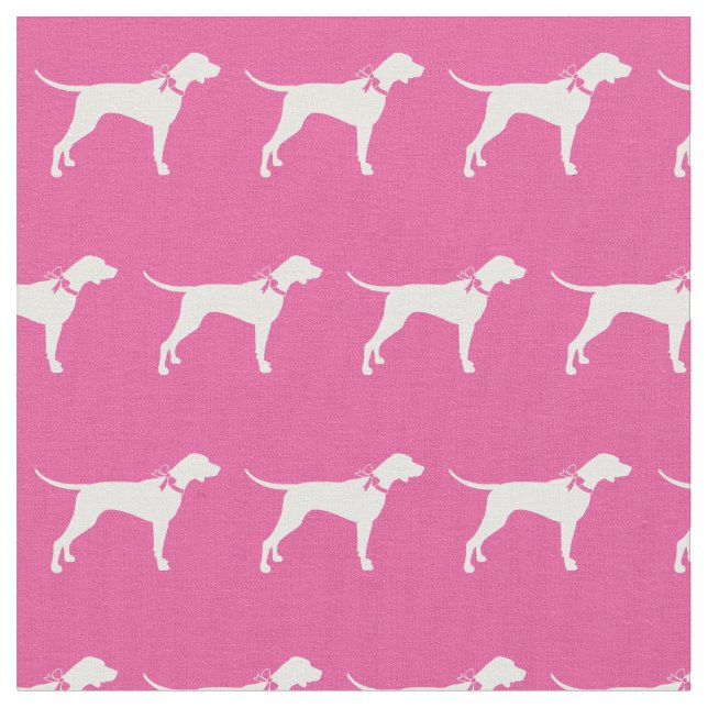 Tecido Silhueta de Cachorro Pointer Pet Rosa (Detalhe)