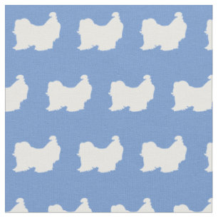 Tecido Silhueta de Cachorro Shih Tzu Azul Claro