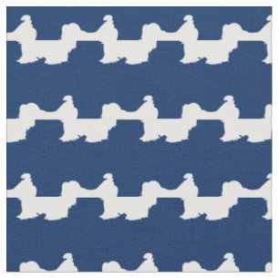 Tecido Silhueta de Cachorro Shih Tzu Azul Marinho