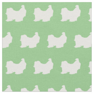 Tecido Silhueta de Cachorro Shih Tzu Pet Verde Sálvia