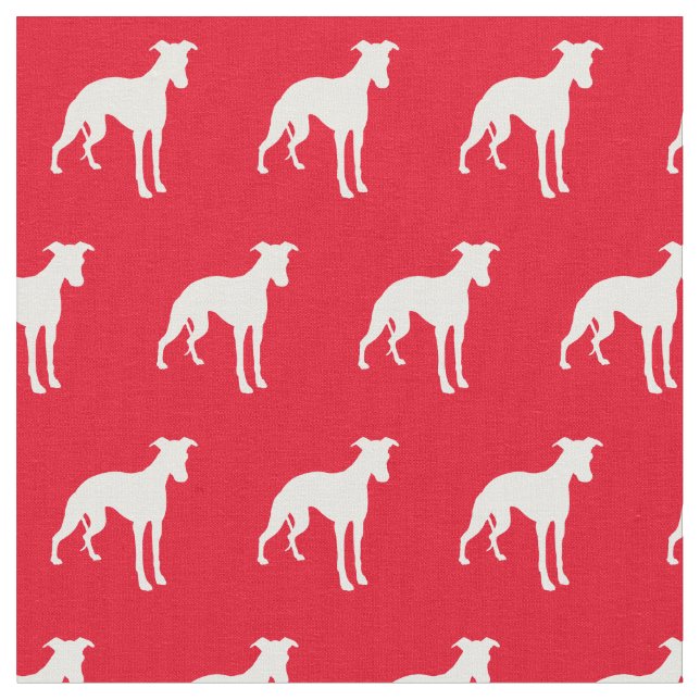 Tecido Silhueta de Cachorro Whippet Pet Vermelho (Detalhe)