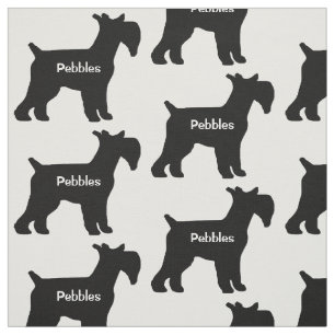 Tecido Silhueta de cães Schnauzer Standard Personalizada