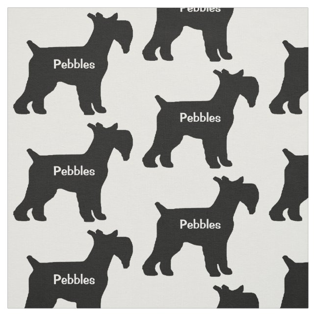 Tecido Silhueta de cães Schnauzer Standard Personalizada (Modelo)