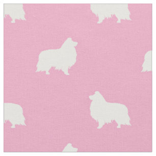 Tecido silhueta de cão de abrigo rosa