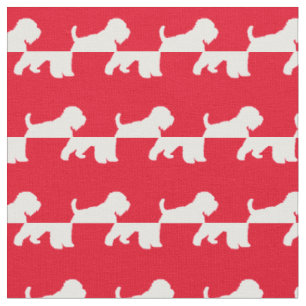 Tecido Silhueta de Cão Terrier Wheaten Pet Vermelho