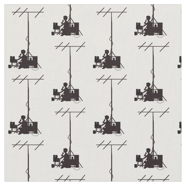 Tecido Silhueta do Operador de Rádio Ham (Detalhe)