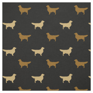 Tecido Silhuetas claras e escuras do cão do golden