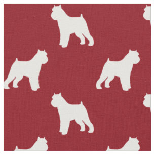 Tecido Silhuetas de Cachorro Griffon de Bruxelas Vermelho