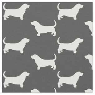 Tecido Silhuetas de Cesto de Base e Cinza Branca