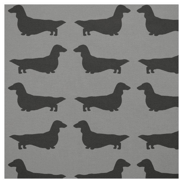 Tecido Silhuetas de Dachshund de Cabelo Comprido Cachorro (Modelo)