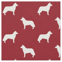Silhuetas de Husky Siberiano Padrão Vermelho e Bra