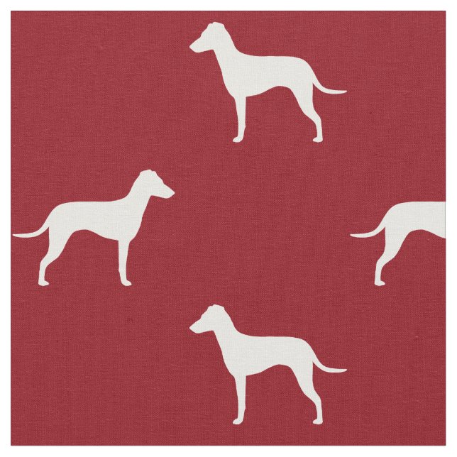 Tecido Silhuetas de Manchester Terrier com orelhas (Detalhe)