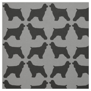 Tecido Silhuetas de Raça de Cachorro Cocker Spaniel Padro