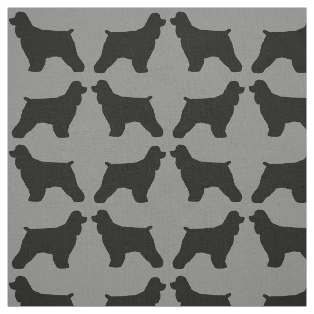 Tecido Silhuetas de Raça de Cachorro Cocker Spaniel Padro (Modelo)