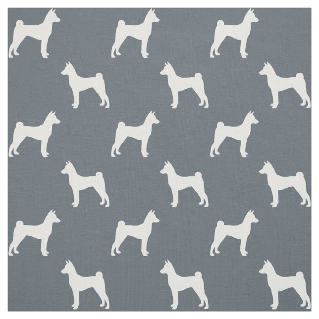 Tecido Silhuetas de Raça de Cão Basenji Padronizadas (Modelo)