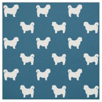 Silhuetas de Shih Tzu Padrão Azul e Branco