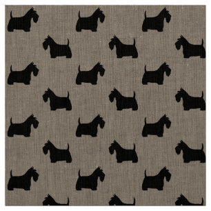 Tecido Silhuetas de Terrier Escocês Cães Scottie Pretos