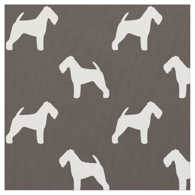 Tecido Silhuetas de Welsh Terrier Cinza e Branco Padroniz (Detalhe)