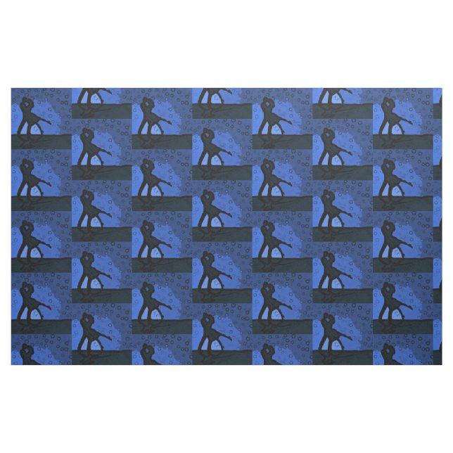 Tecido Silhuette azul casal (Fat Quarter)