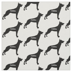 Tecido Silhuette de Cachorro Malinois Belga Personalizada