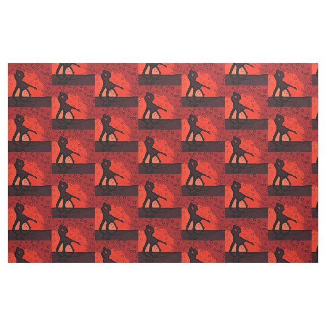 Tecido Silhuette Vermelha casal (Fat Quarter)