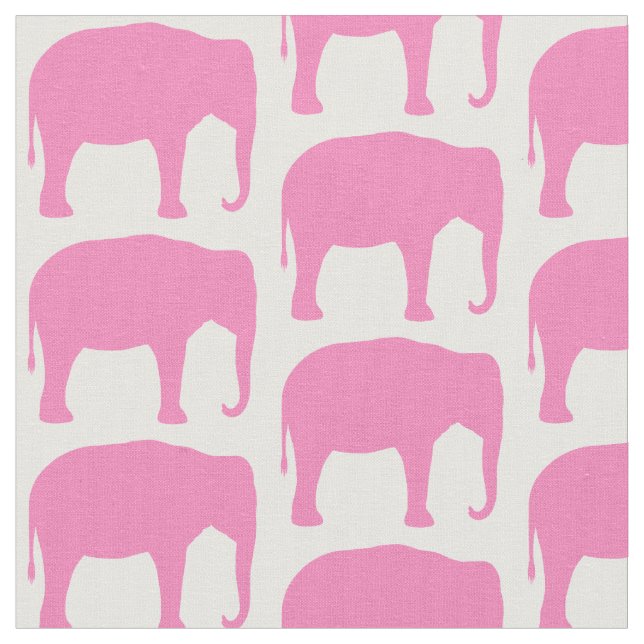 Tecido Silhuettes de Elefante Rosa Padrão (Detalhe)