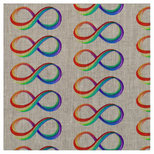 Tecido Símbolo de Infinidade Arco-Íris em Camadas