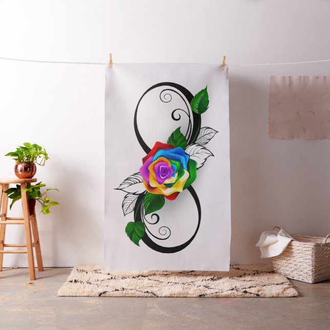 Tecido Símbolo de Infinito com Rosa Arco-íris (In Situ)