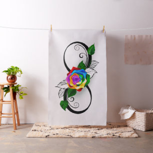 Tecido Símbolo de Infinito com Rosa Arco-íris
