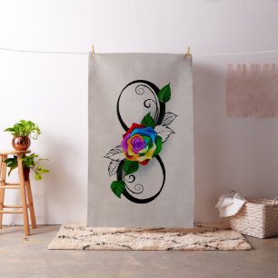 Tecido Símbolo de Infinito com Rosa Arco-íris