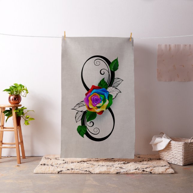 Tecido Símbolo de Infinito com Rosa Arco-íris (In Situ)