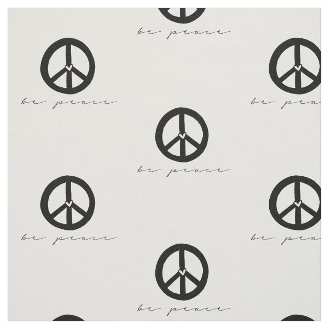 Tecido Símbolo de Paz de Preto e Branco (Modelo)