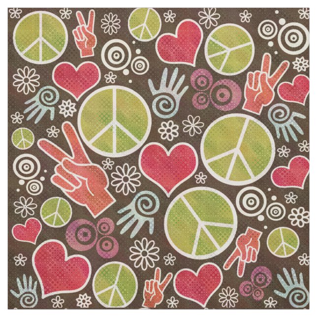 Tecido Símbolo de Paz Hipster Design de Sinal Pacifismo (Modelo)