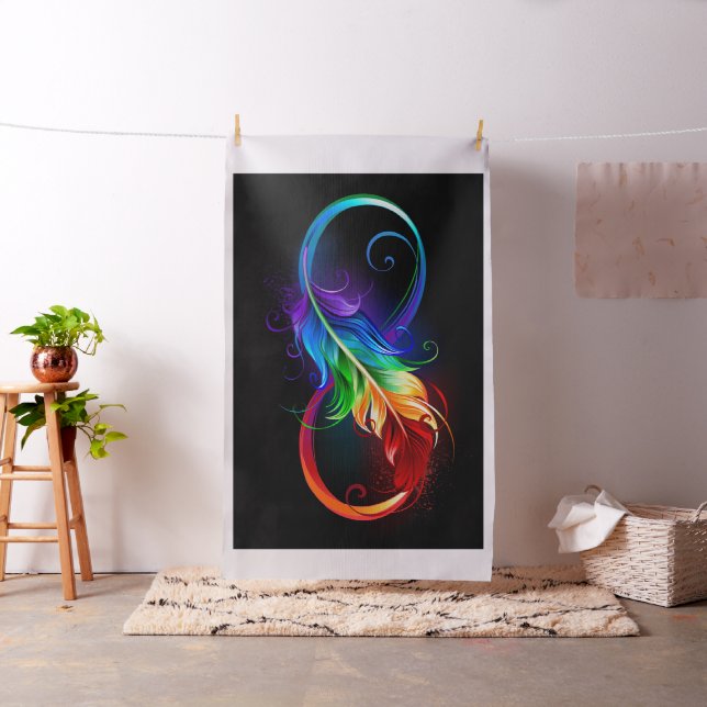 Tecido Símbolo Infinito com Pena Arco-Íris (In Situ)