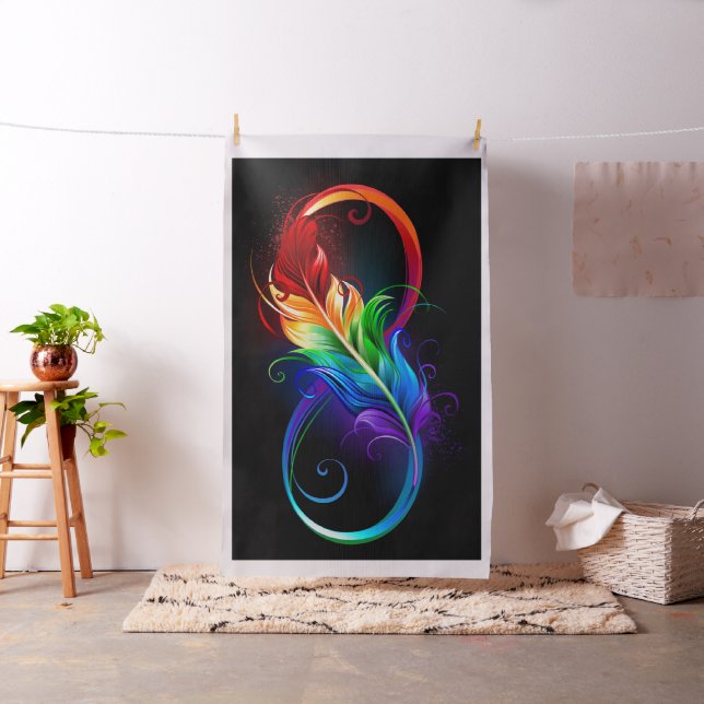Tecido Símbolo Infinito com Pena Arco-Íris (In Situ)