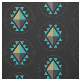 Tecido Símbolo Tribal Aztec Padrão Preto