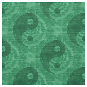 Tecido Símbolo verde de Yin Yang da tintura do laço