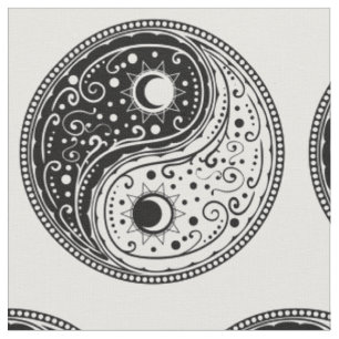 Tecido Símbolo yin yang paisley design