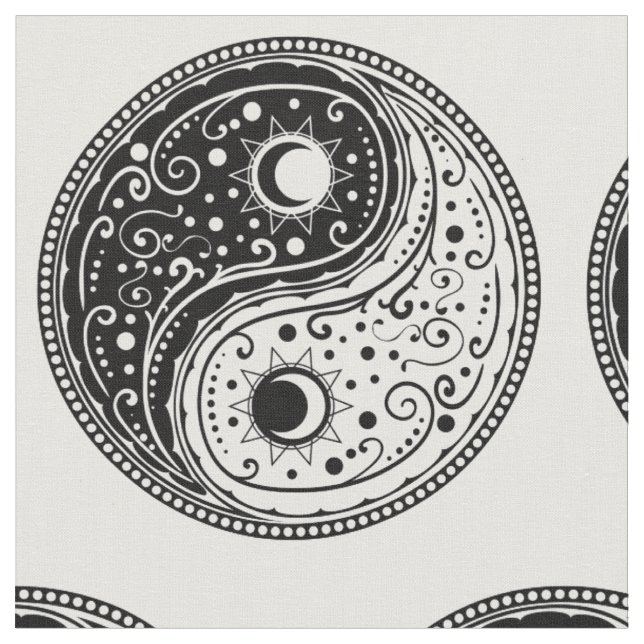 Tecido Símbolo yin yang paisley design (Detalhe)