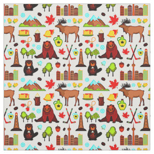 Tecido Símbolos canadenses de ícones para o Dia Nacional 