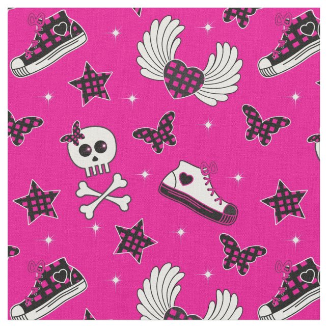 Tecido Símbolos de Emo (Detalhe)