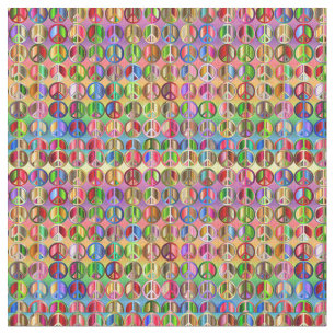 Tecido símbolos de paz do groovyThunder_Cove do hippie