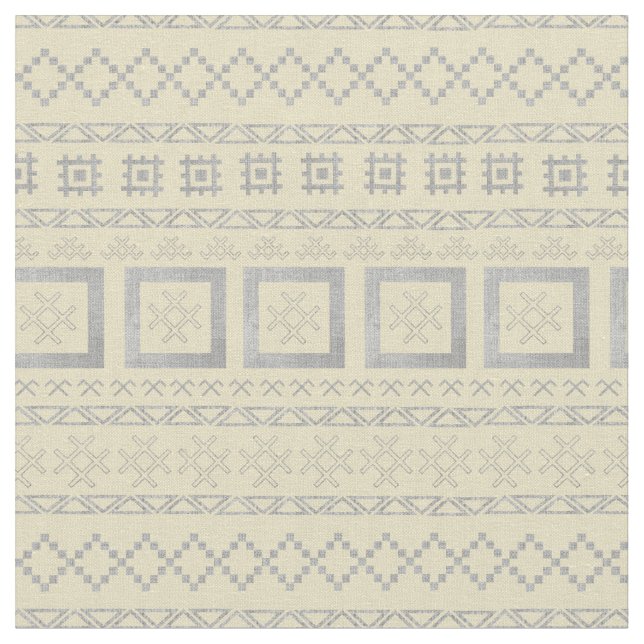 Tecido Símbolos Tradicionais Letões em Mudcloth  (Detalhe)