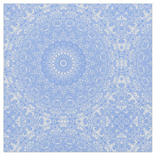 Tecido Simetria de Mandala Azul Centáurea