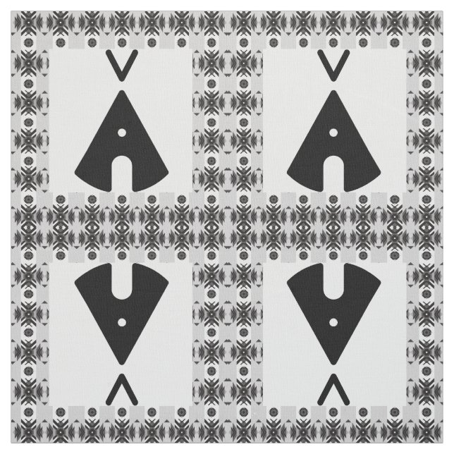 Tecido Simples Native American Tipi Black (Modelo)