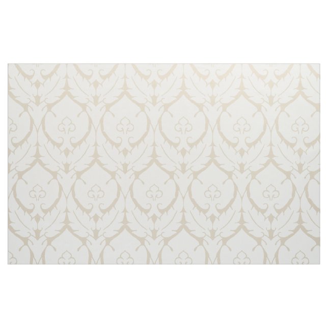 Tecido Simples Renascentismo Damask, Branco sobre o Marfi (Fat Quarter)